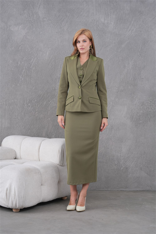 Wholesale Womens Khaki Three-Piece Suit 