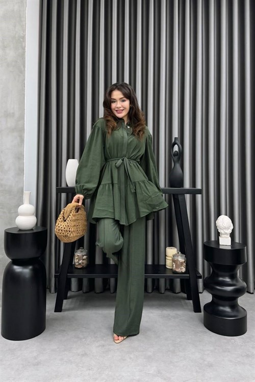 Wholesale Womens Khaki Two-Piece Hijab Set