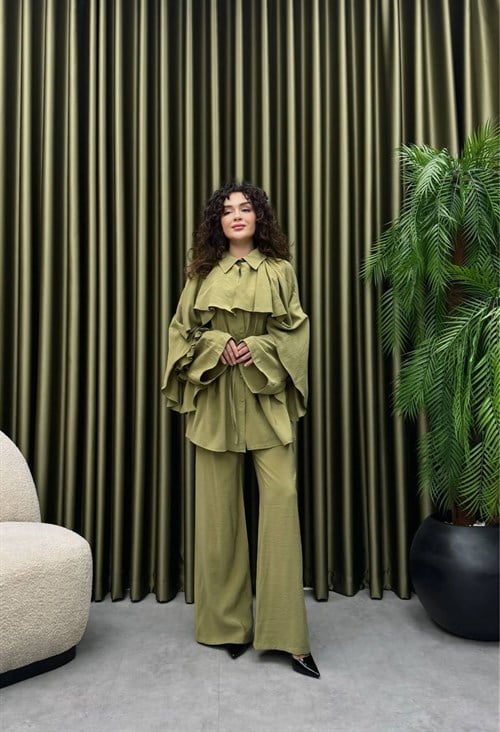 Wholesale Womens Khaki Two-Piece Hijab Set