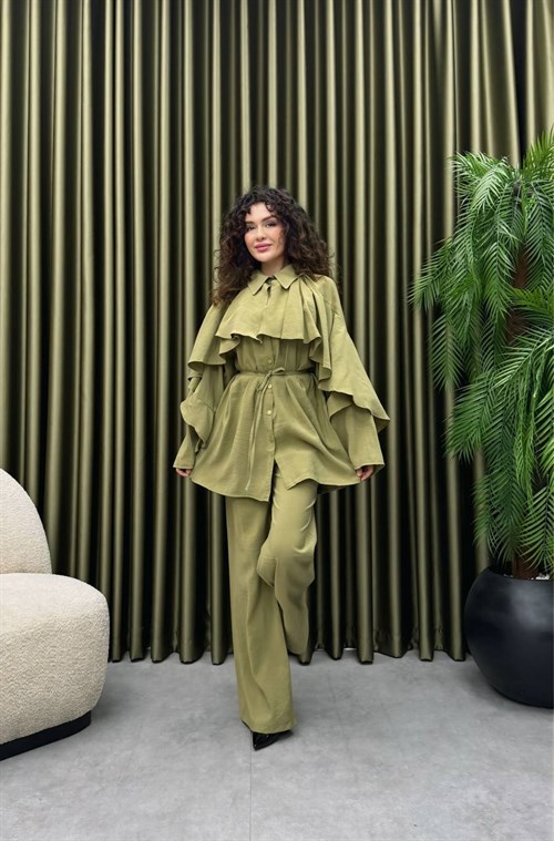 Wholesale Womens Khaki Two-Piece Hijab Set