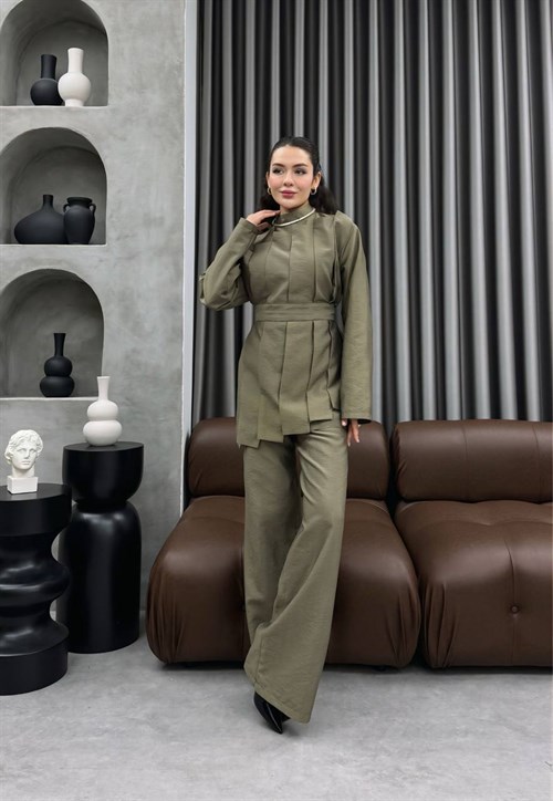 Wholesale Womens Khaki Two-Piece Hijab Set