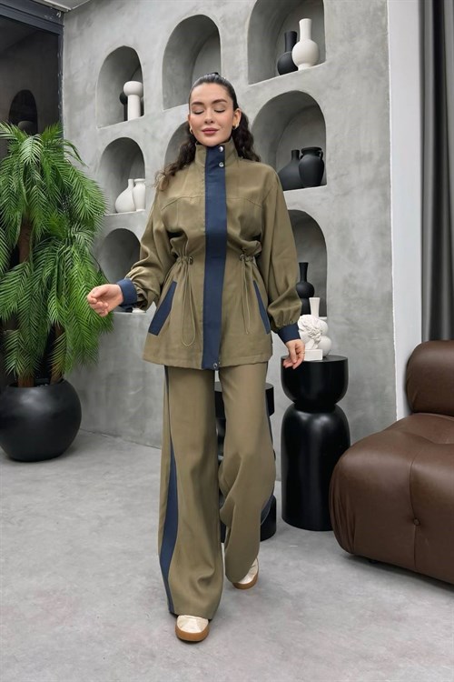 Wholesale Womens Khaki Two-Piece Hijab Set
