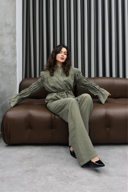 Wholesale Womens Khaki Two-Piece Hijab Set