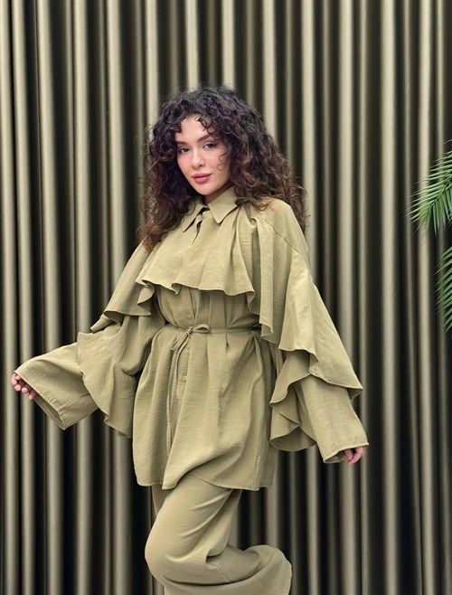 Wholesale Womens Khaki Two-Piece Hijab Set