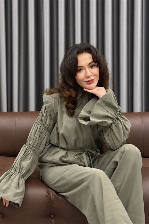 Wholesale Womens Khaki Two-Piece Hijab Set