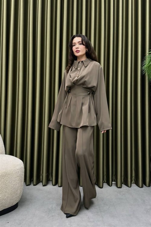 Wholesale Womens Khaki Two-Piece Hijab Set