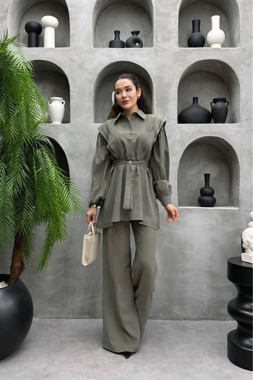 Wholesale Womens Khaki Two-Piece Hijab Set