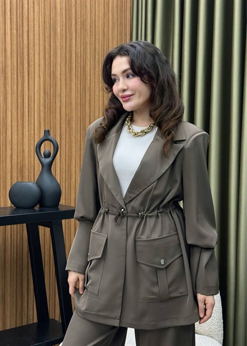 Wholesale Womens Khaki Two-Piece Hijab Set