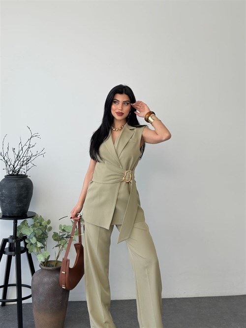 Wholesale Womens Khaki Two-Piece Suit 