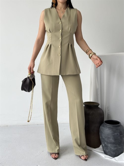Wholesale Womens Khaki Two-Piece Suit 