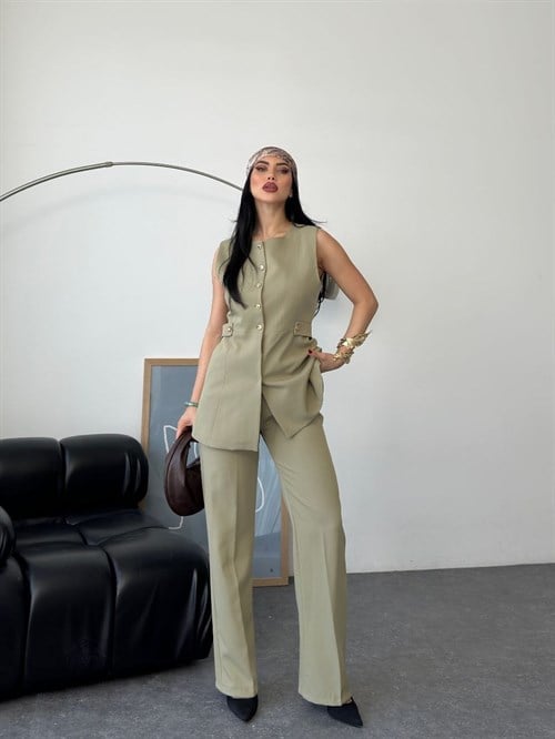Wholesale Womens Khaki Two-Piece Suit 