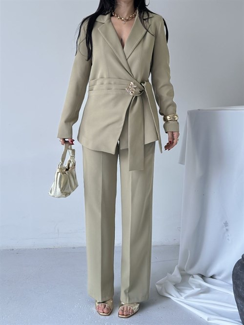 Wholesale Womens Khaki Two-Piece Suit 