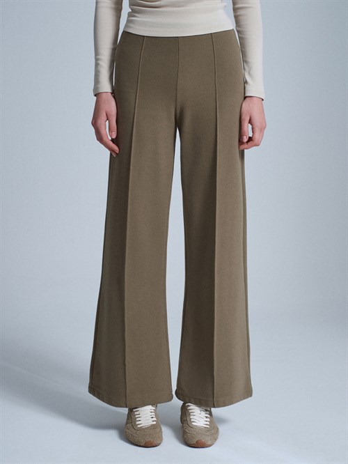 Wholesale Womens Khaki Wide Leg Trousers
