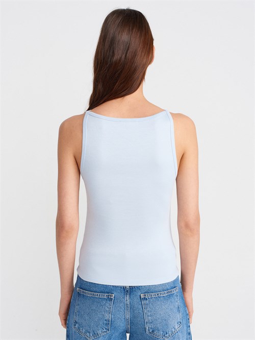Wholesale Womens Light Blue Modal Cotton Sleeveless Top