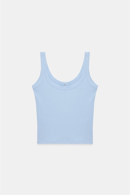 Wholesale Womens Light Blue Modal Cotton Tank Top