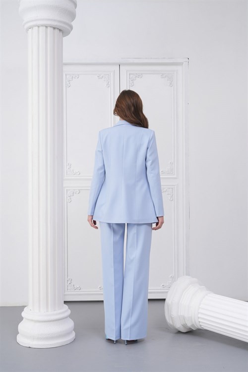 Wholesale Womens Light Blue Plus Size Two-Piece Suit 