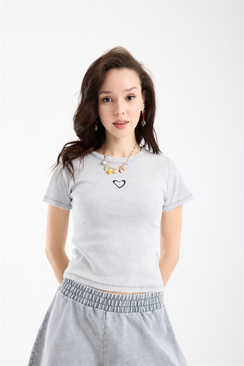 Wholesale Womens Light Gray Elastic Waist Shorts