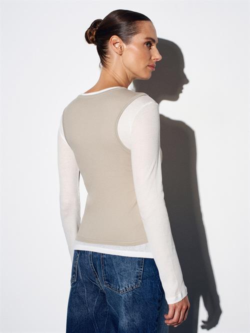 Wholesale Womens Light Sage Double Layer Cotton Blouse