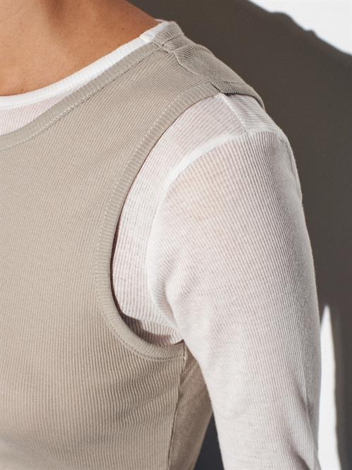 Wholesale Womens Light Sage Double Layer Cotton Blouse