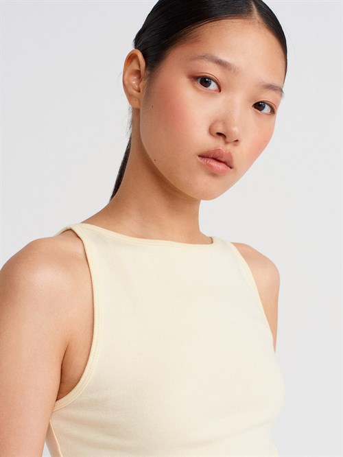 Wholesale Womens Light Yellow Modal Cotton Sleeveless Top