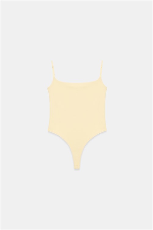 Wholesale Womens Light Yellow Strappy Bodysuit