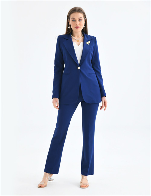 Wholesale Womens Midnight Blue Plus Size Two-Piece Suit 