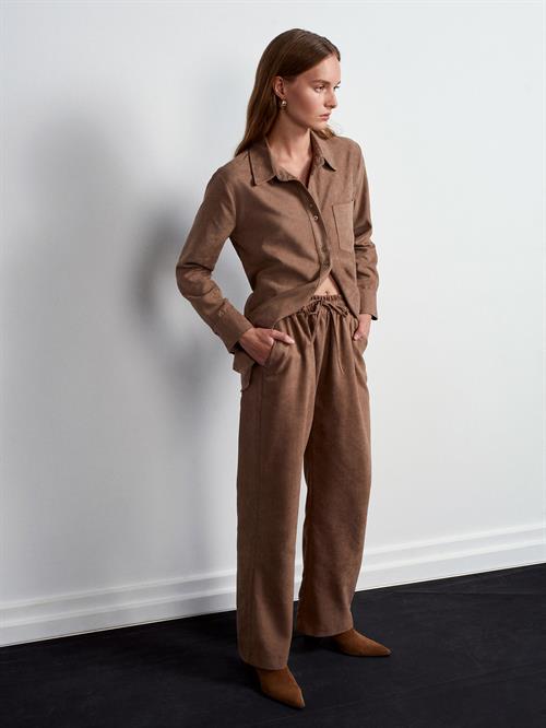 Wholesale Womens Mink Elastic Waist Suede Trousers