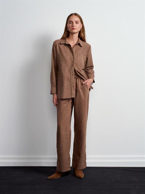 Wholesale Womens Mink Elastic Waist Suede Trousers