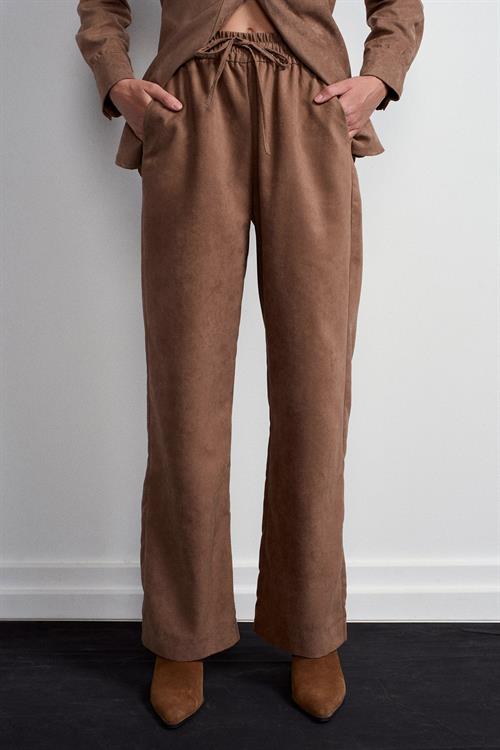 Wholesale Womens Mink Elastic Waist Suede Trousers
