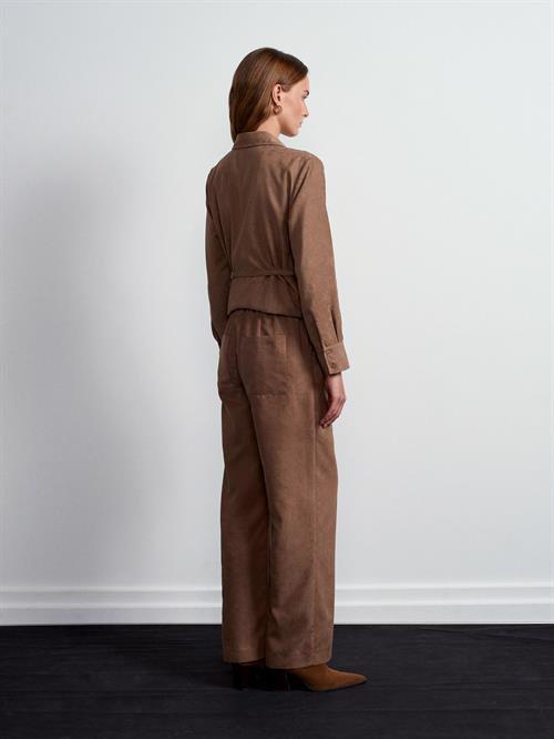 Wholesale Womens Mink Elastic Waist Suede Trousers