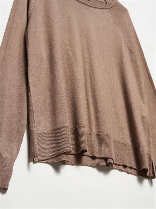 Wholesale Womens Mink Fine Knit Blouse with Raglan Sleeves and Side Slits