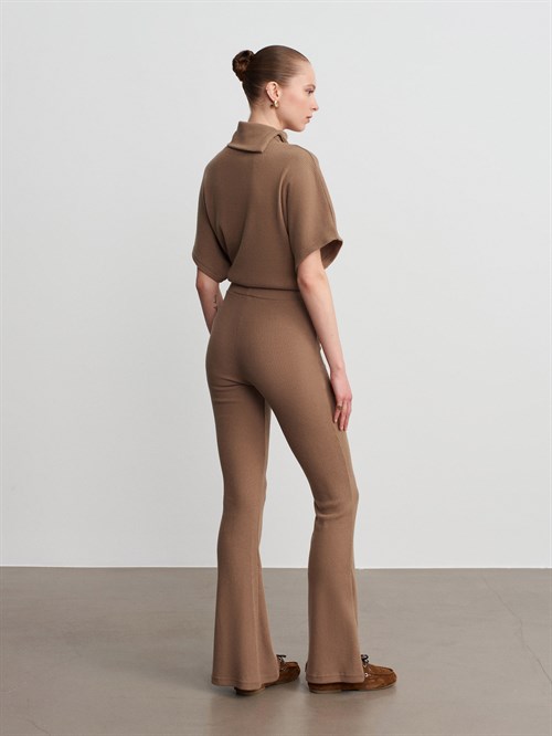 Wholesale Womens Mink High Waist Knitted Trousers