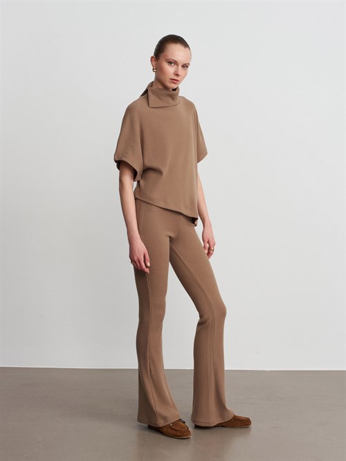 Wholesale Womens Mink High Waist Knitted Trousers