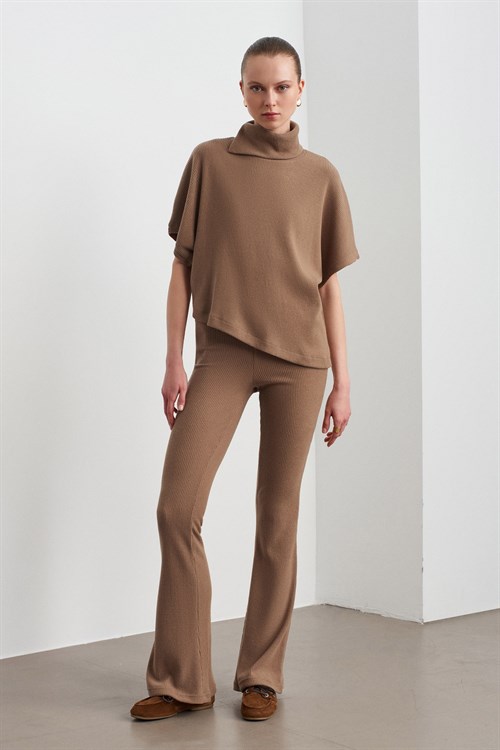 Wholesale Womens Mink High Waist Knitted Trousers