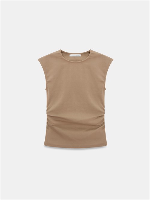 Wholesale Womens Mink Side Gathered T-Shirt