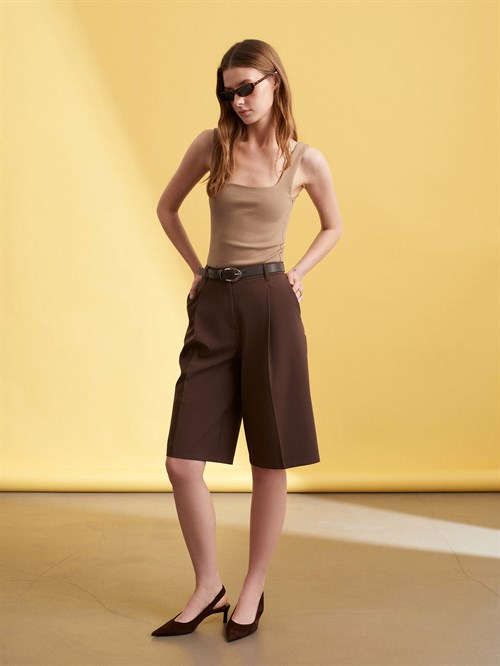 Wholesale Womens Mink Square-Neck Tank Top with Open Back