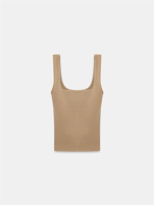 Wholesale Womens Mink Square-Neck Tank Top with Open Back