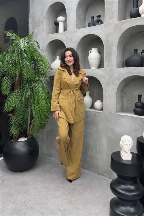 Wholesale Womens Mustard Two-Piece Hijab Set