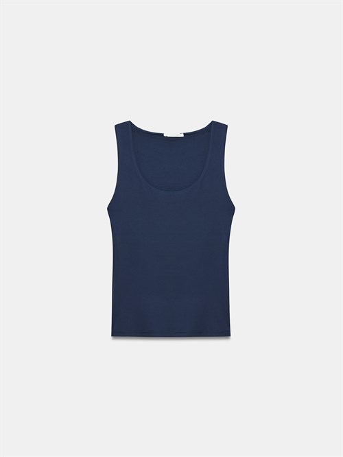 Wholesale Womens Navy Basic Tank Top with Thick Straps