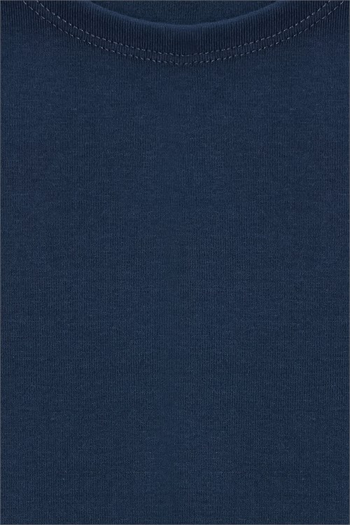 Wholesale Womens Navy Blue Modal-Cotton Cropped T-Shirt