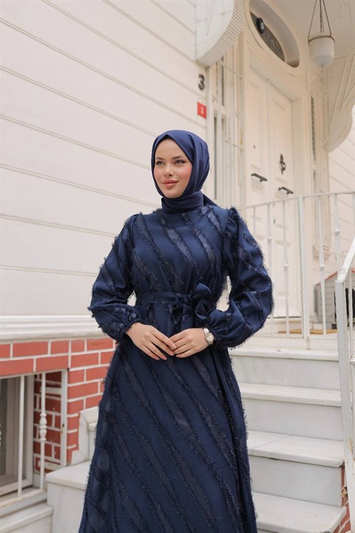 Wholesale Womens Navy Maxi Hijab Dress