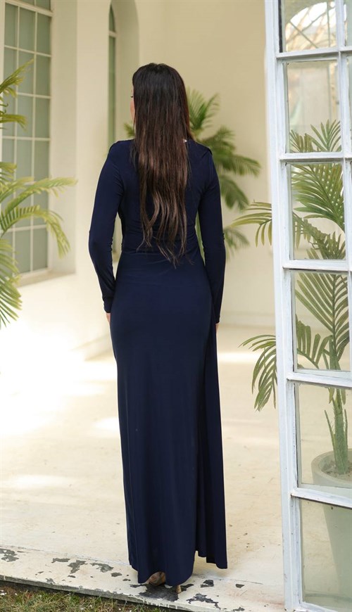Wholesale Womens Navy Maxi Hijab Dress