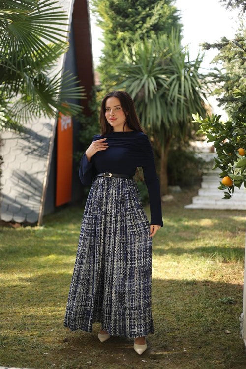 Wholesale Womens Navy Maxi Hijab Dress