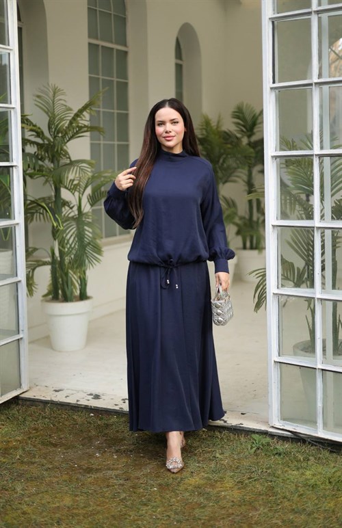 Wholesale Womens Navy Maxi Hijab Dress