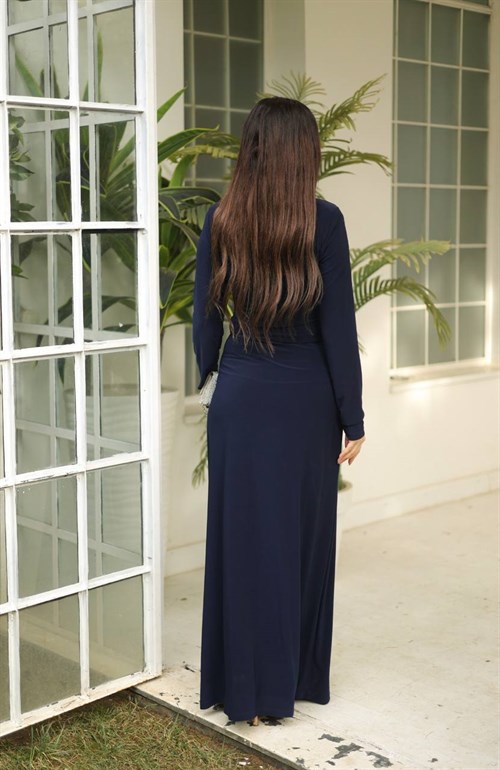 Wholesale Womens Navy Maxi Hijab Dress