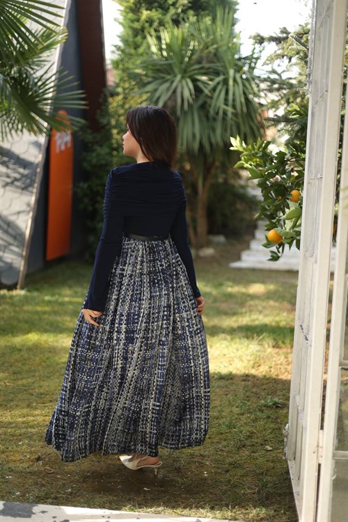 Wholesale Womens Navy Maxi Hijab Dress