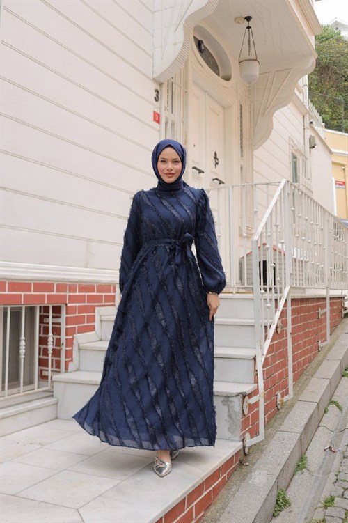 Wholesale Womens Navy Maxi Hijab Dress
