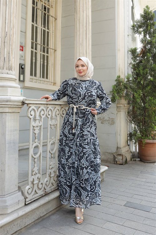 Wholesale Womens Navy Maxi Hijab Dress