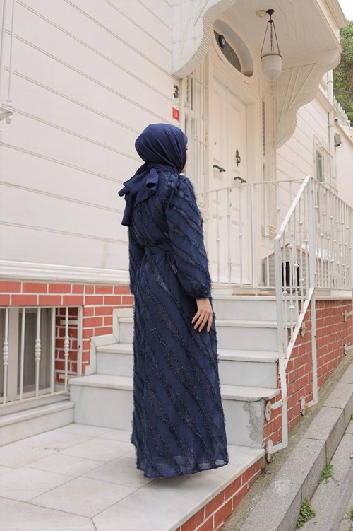 Wholesale Womens Navy Maxi Hijab Dress