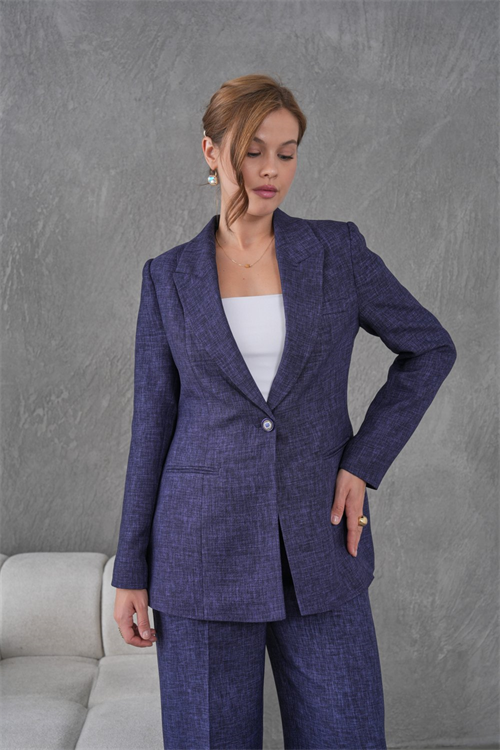 Wholesale Womens Navy Plus Size Two-Piece Suit 